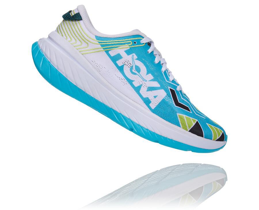 Hoka One One Ironman Kona Carbon X Löparskor Herr - Blå/Vita - KMRWF-0614